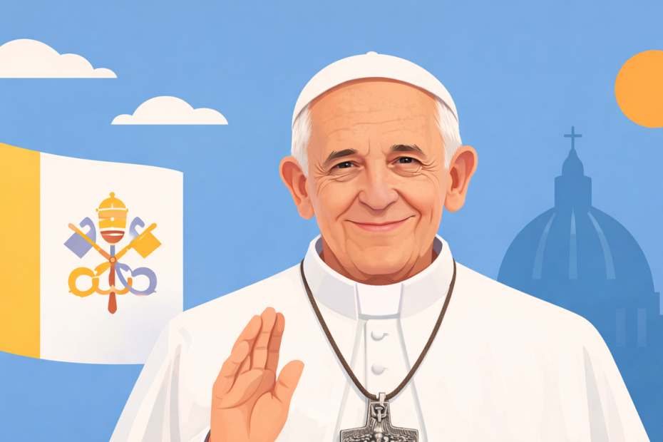 Papst Franziskus - Illustration prière catholique